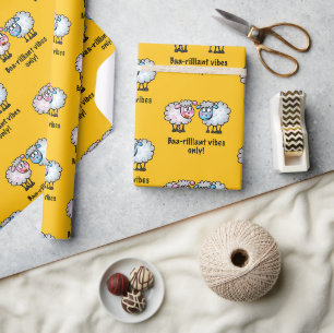 Baa-rilliant - Süßes Cartoon-Schaf-Paar Geschenkpapier