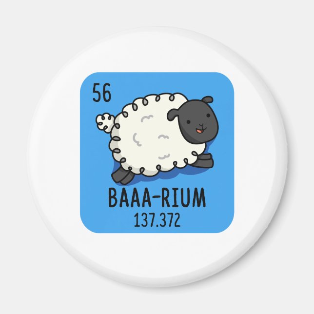 Baa-rium Funny Sheep Chemistry Pub Magnet (Vorne)