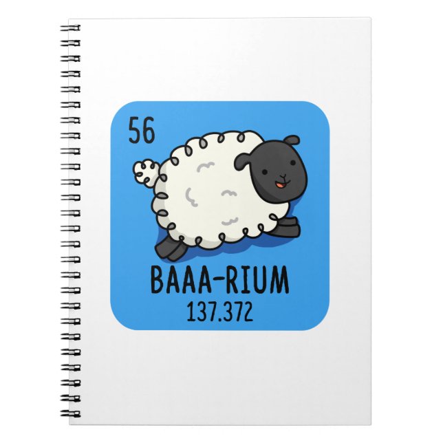Baa-rium Funny Sheep Chemistry Pub Notizblock (Vorderseite)