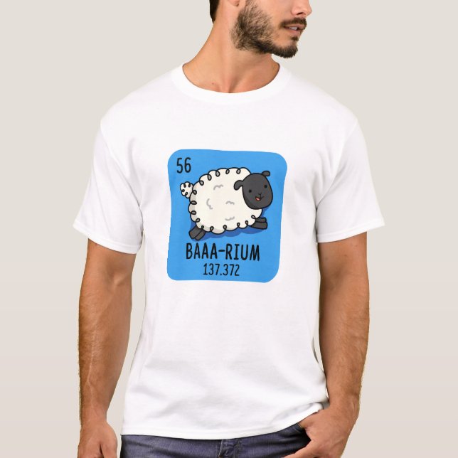 Baa-rium Funny Sheep Chemistry Pub T-Shirt (Vorderseite)