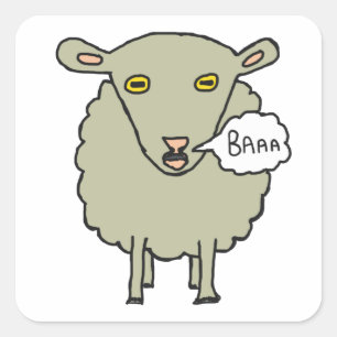 Baa Sheep Quadratischer Aufkleber