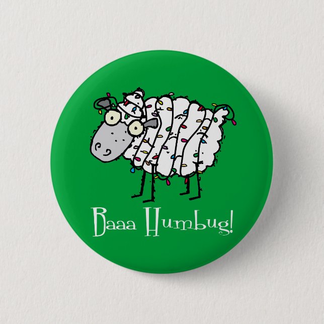 Baaa Bah Humbug Funny Christmas Button (Vorderseite)