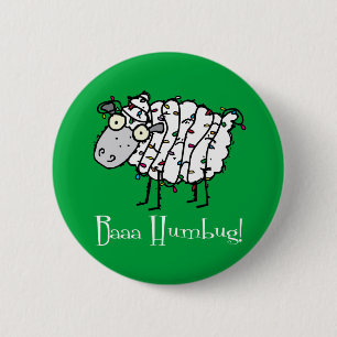 Baaa Bah Humbug Funny Christmas Button