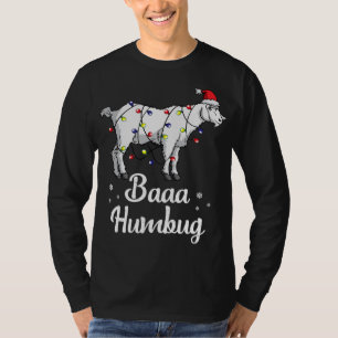 Baaa Humbug Ziege Weihnachtsmannmütze & Lights Zie T-Shirt
