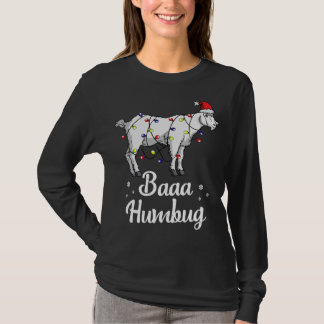 Baaa Humbug Ziege Weihnachtsmannmütze und Leuchtzi T-Shirt