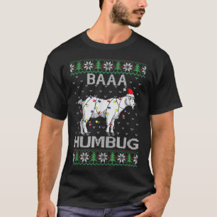Baaa Humbug Ziege Weihnachtsmannmütze Weihnachtsbe T-Shirt