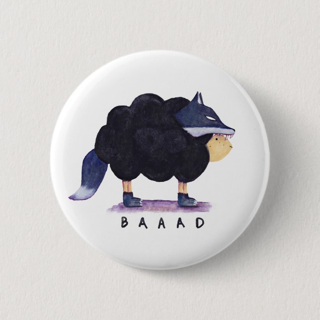 "Baaad Baaad schwarze Schaf-" Knopf Button (Vorderseite)