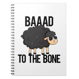 Baaad zum Knochen-Funny Black Sheep Puff Notizblock