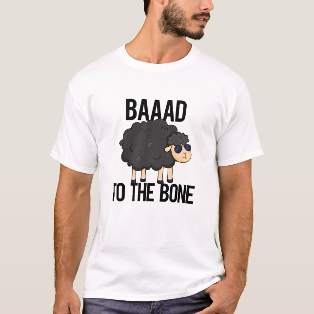 Baaad zum Knochen-Funny Black Sheep Puff T-Shirt (Vorderseite)