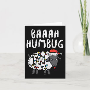 Baaah Humbug Sheep Xmas Lights Fun Anti Christmas Karte
