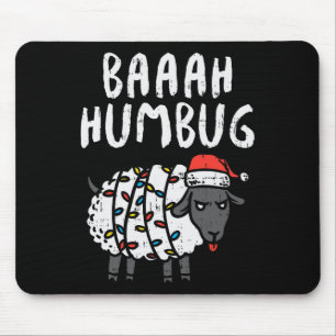 Baaah Humbug Sheep Xmas Lights Fun Anti Christmas Mousepad
