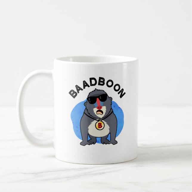 Baadboon Funny Bad Baboon Pun Kaffeetasse (Links)