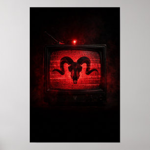 BAAL-Broadcast-Schädelposter — Gothic-Wandkunst Poster