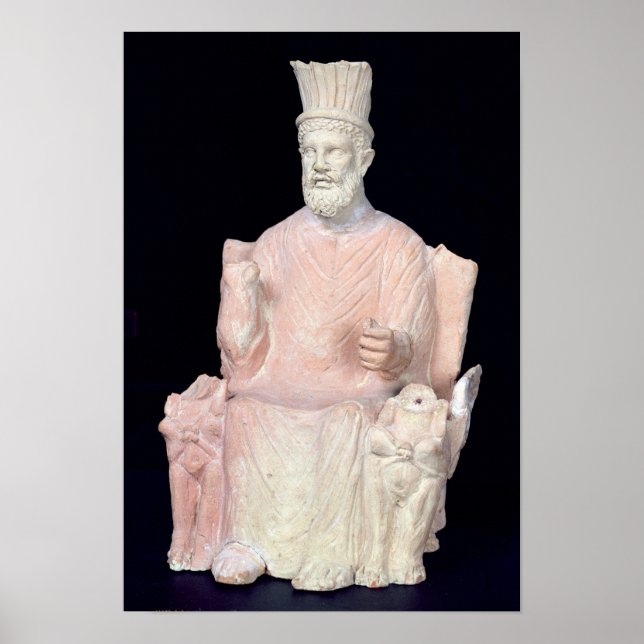 Baal Hammon sitzt auf seinem Thron Poster (Vorne)