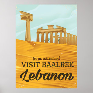 Baalbek-Tempel Libanon Vintage-Reiseposter Poster
