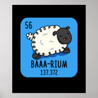 Baarium Funny Sheep Chemistry Pun Dark BG