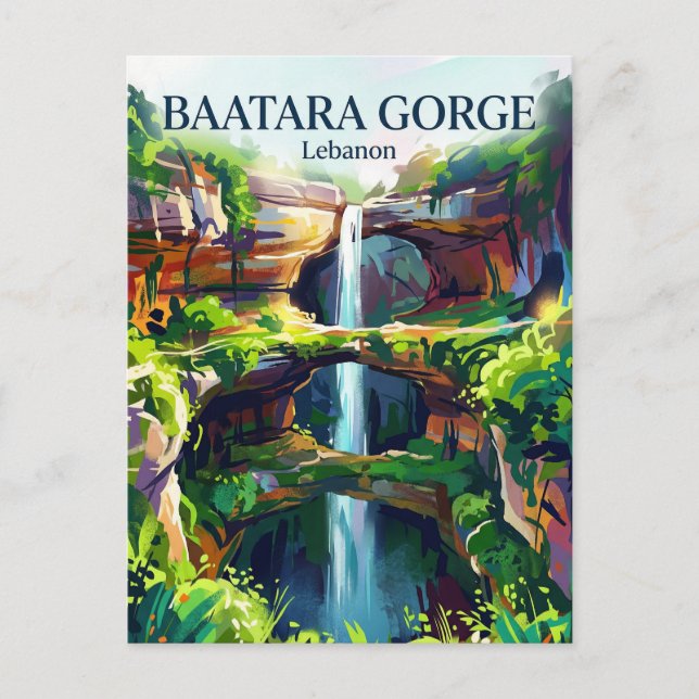 Baatara-Schlucht-Wasserfall Libanon Postkarte (Vorderseite)