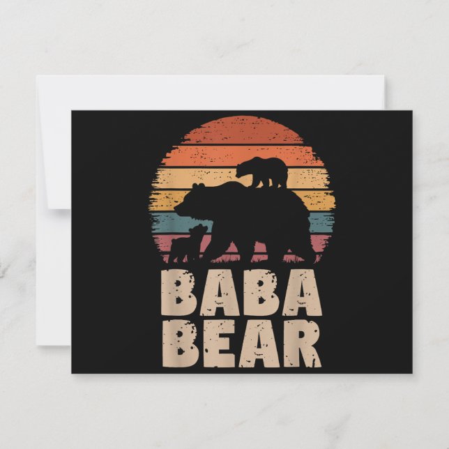 Baba Bear Vintag Retro Funny Vatertag 2 Cubs (Vorderseite)