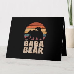 Baba Bear Vintag Retro Funny Vatertag 2 Cubs Karte