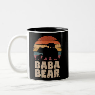 Baba Bear Vintag Retro Funny Vatertag Zweifarbige Tasse