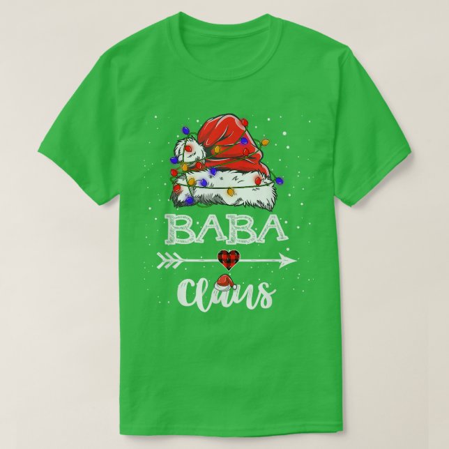 Baba Claus Christmas Light Pajama Familie Matching T-Shirt (Design vorne)
