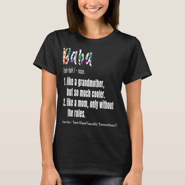 Baba Definition Muttertag & Geburtstag Großmoth T-Shirt (Vorderseite)
