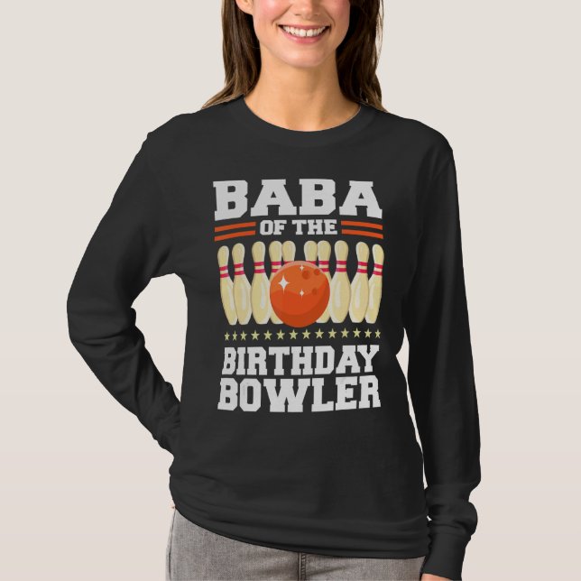Baba des Bowler-Tag-Bowling-Party T-Shirt (Vorderseite)
