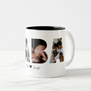 Baba Foto Collage Geschenk Vater oder Opa Zweifarbige Tasse