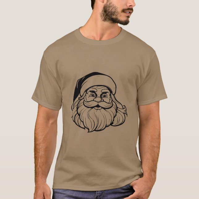 Baba funny Santa face Christmas Hipster  T-Shirt (Vorderseite)