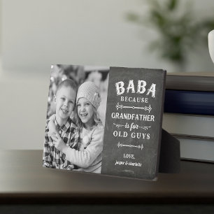 Baba Großvater Vatertag Kinder Foto Fotoplatte