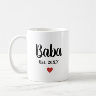 Baba Gründungsjahr Herz Modern Vatertag Kaffeetasse