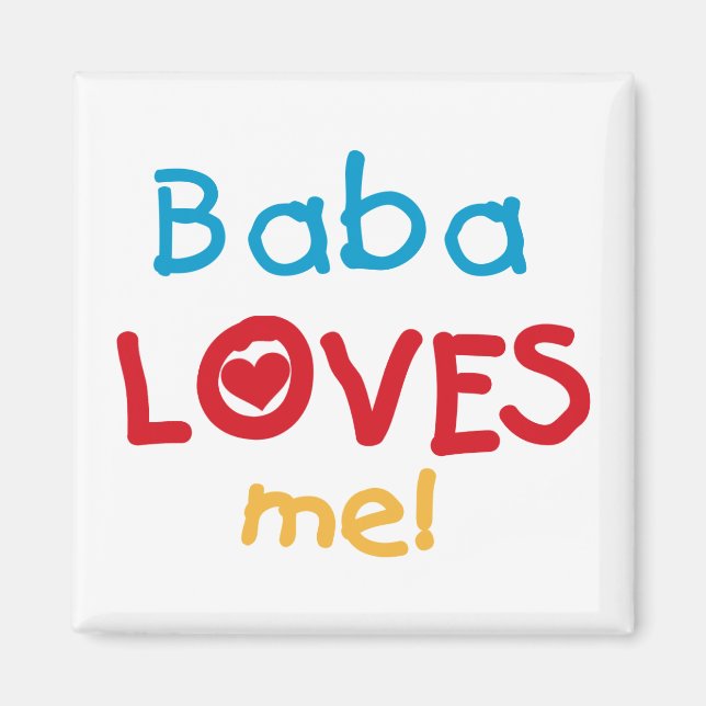 Baba Lieben Me T - Shirt und Geschenke Magnet (Vorne)