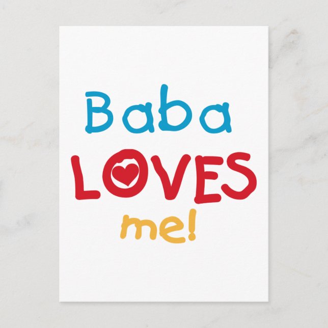 Baba Lieben Me T - Shirt und Geschenke Postkarte (Vorderseite)