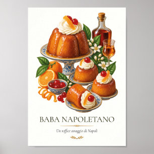Baba Napoletano – Vintage italienisches Dessert Poster