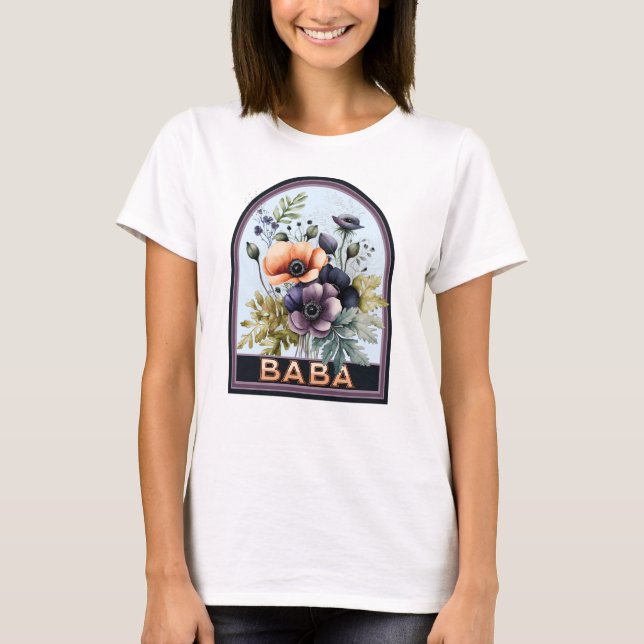 Baba Vintag Floral Großmutter T-Shirt (Vorderseite)