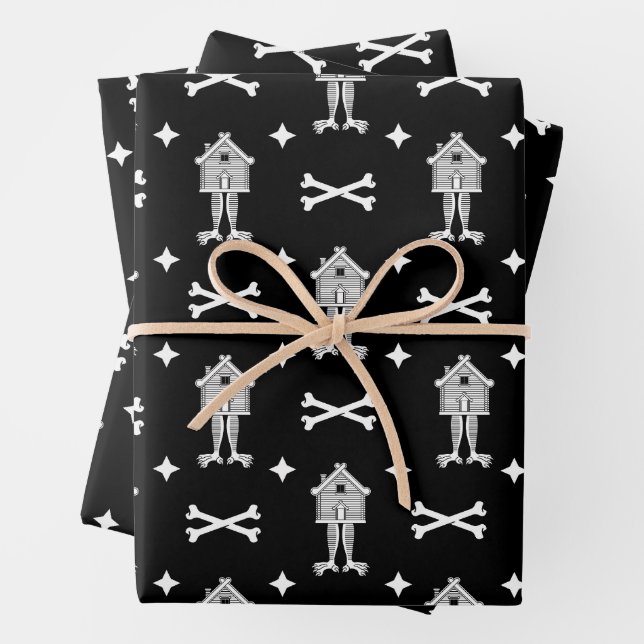 Baba Yaga's Hütte Folklore Wrapping Paper Sheets Geschenkpapier Set (Beispiel)
