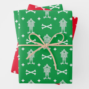 Baba Yagas Hüttenpapierblätter Geschenkpapier Set