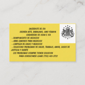 Babalawo Visitenkarten Visitenkarte