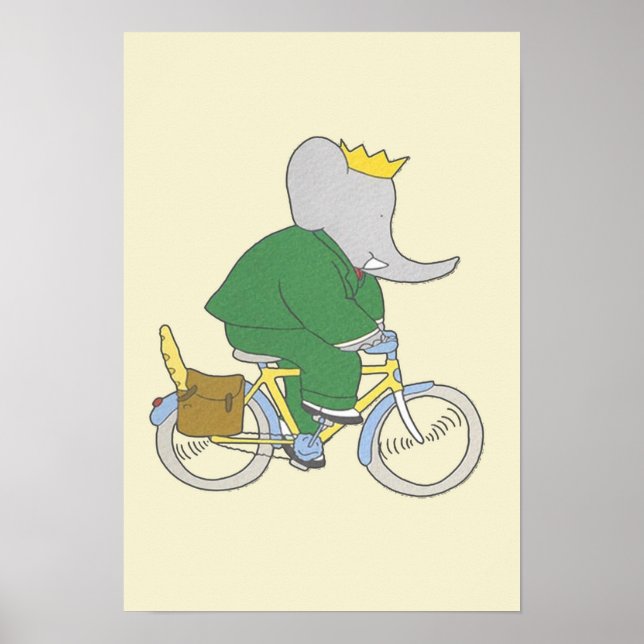 Babar fährt Fahrrad Poster (Vorne)