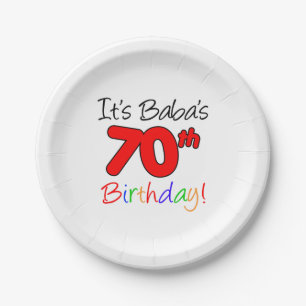 Babas 70. Geburtstag Pappteller