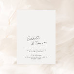 Babbette Minimalistisch Moderne Hochzeit Einladung<br><div class="desc">Moderne Hochzeitseinladung mit einem einfachen und minimalistischen Layout.</div>