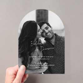 Babbette Minimalistisches Foto Moderne Hochzeit Acryleinladungen