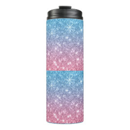 BABBLAU UND PINK GLITZER STIL TUMBLER THERMOSBECHER