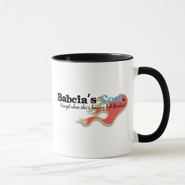 Babcia hat Hitzewallungen Tasse (Rechts)