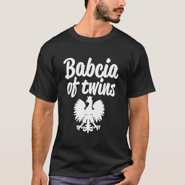 Babcia Of Twins Polish Eagle T-Shirt (Vorderseite)