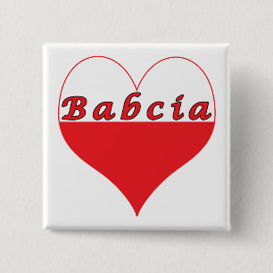 Babcia Polnisches Herz Button