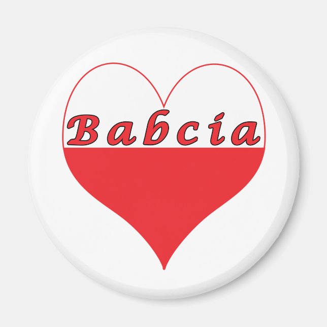 Babcia Polnisches Herz Magnet (Vorne)