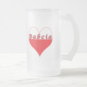 Babcia Polnisches Herz Mattglas Bierglas