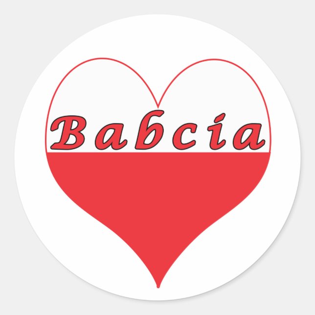 Babcia Polnisches Herz Runder Aufkleber (Vorderseite)