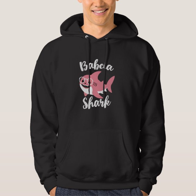 Babcia Shark Mother's Day Oma Funny Hoodie (Vorderseite)